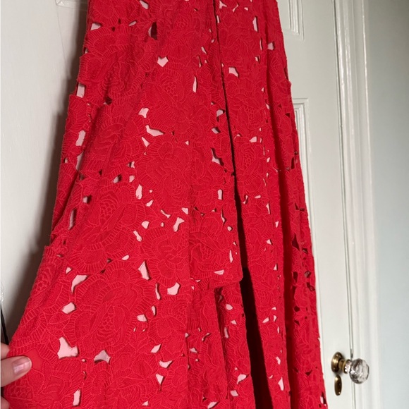 Deep V Red Lace Gown - Picture 5 of 6